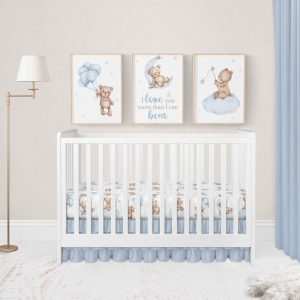 Adorable Teddy Bear Nursery Prints A Charming Trio for Your Little Boy’s Room