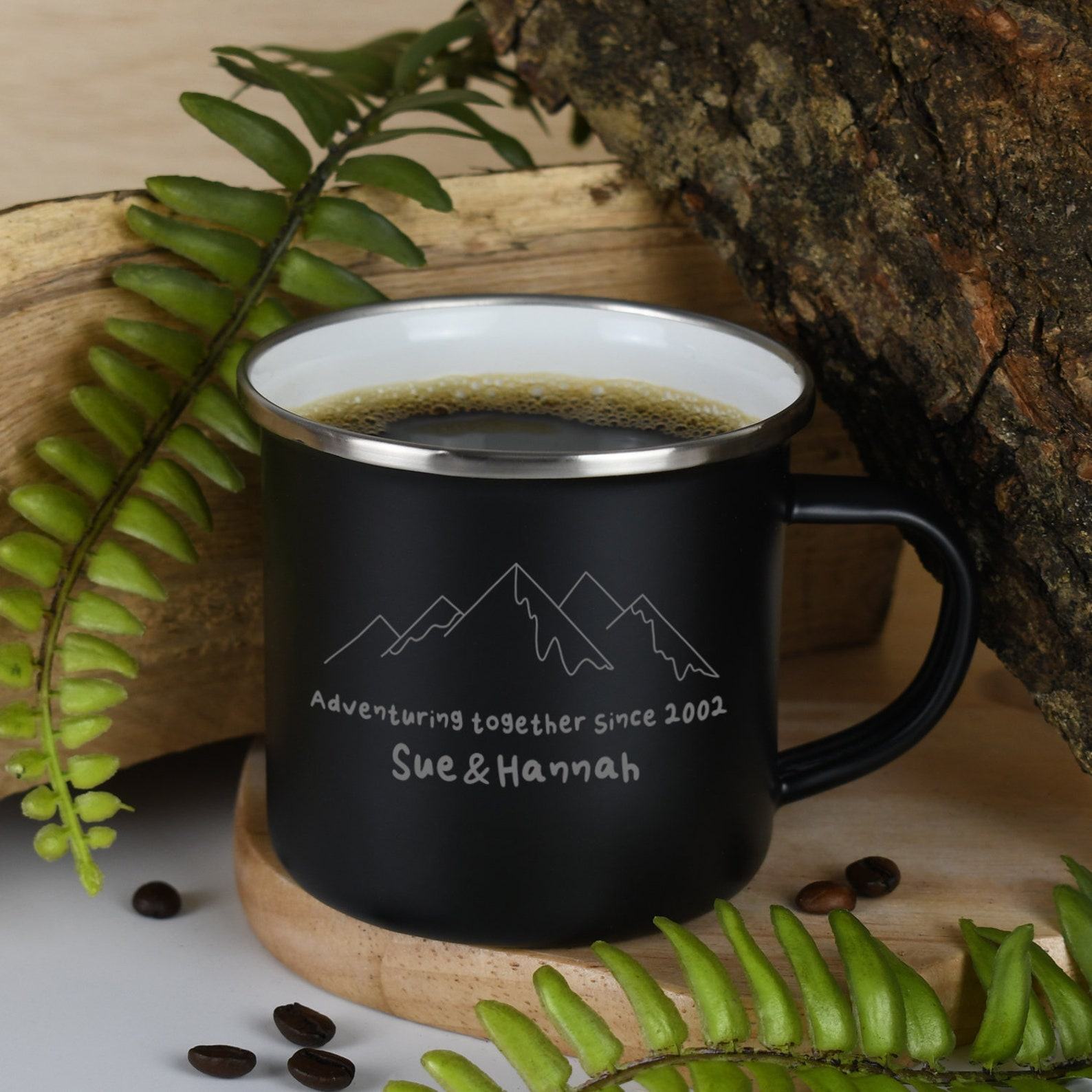 Adventure-Ready Enamel Mug Your Personalized Outdoor Companion