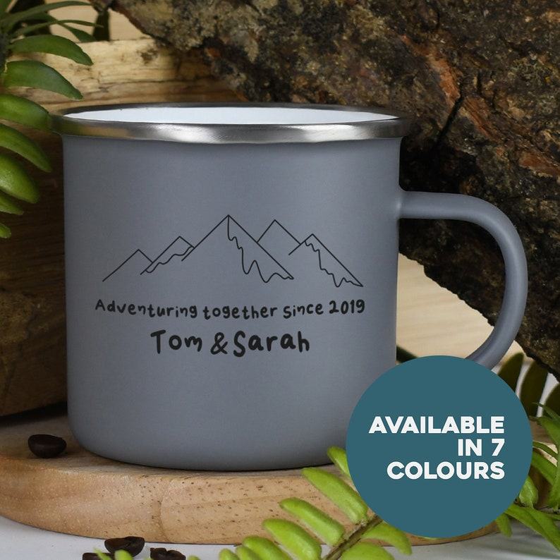 Adventure-Ready Enamel Mug Your Personalized Outdoor Companion