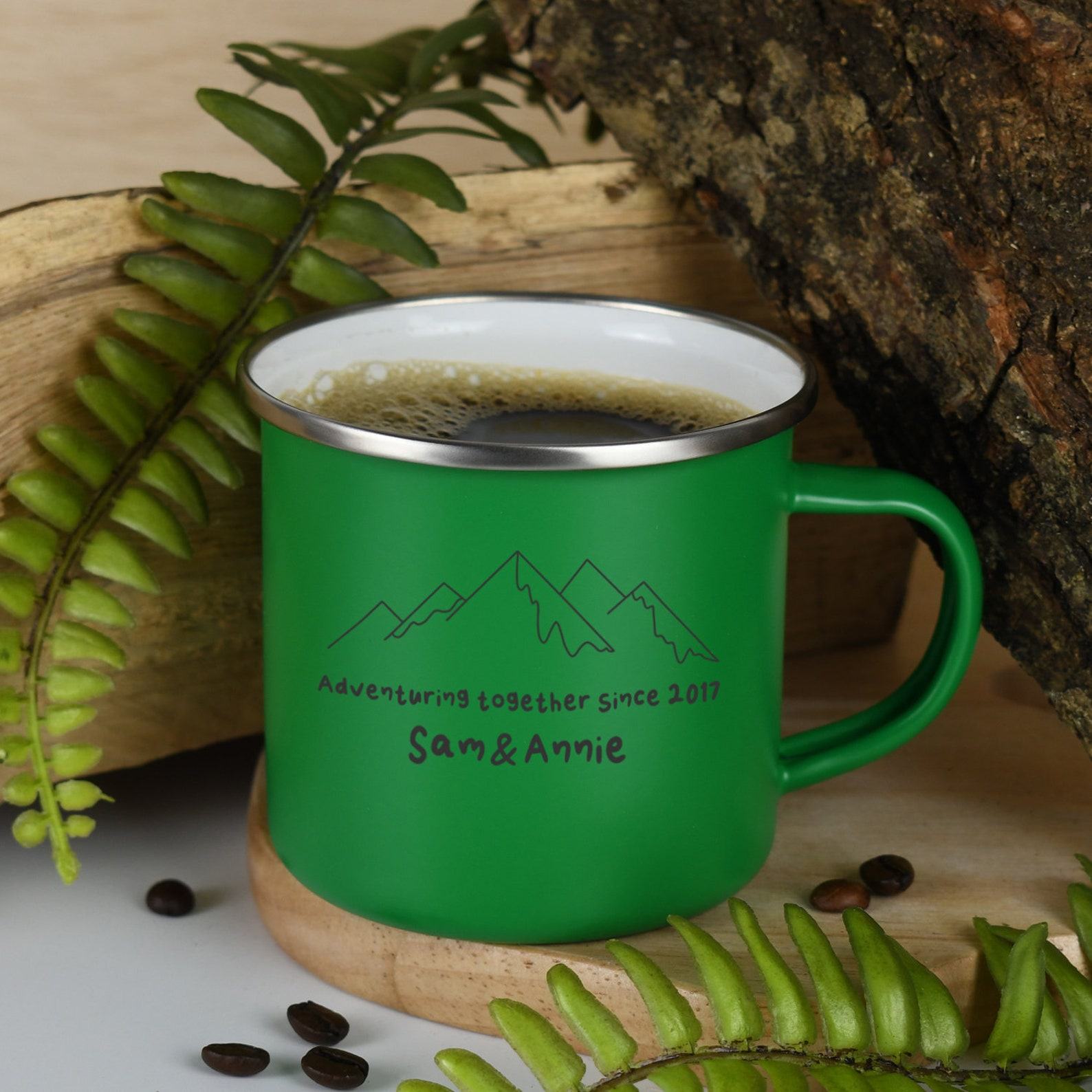 Adventure-Ready Enamel Mug Your Personalized Outdoor Companion