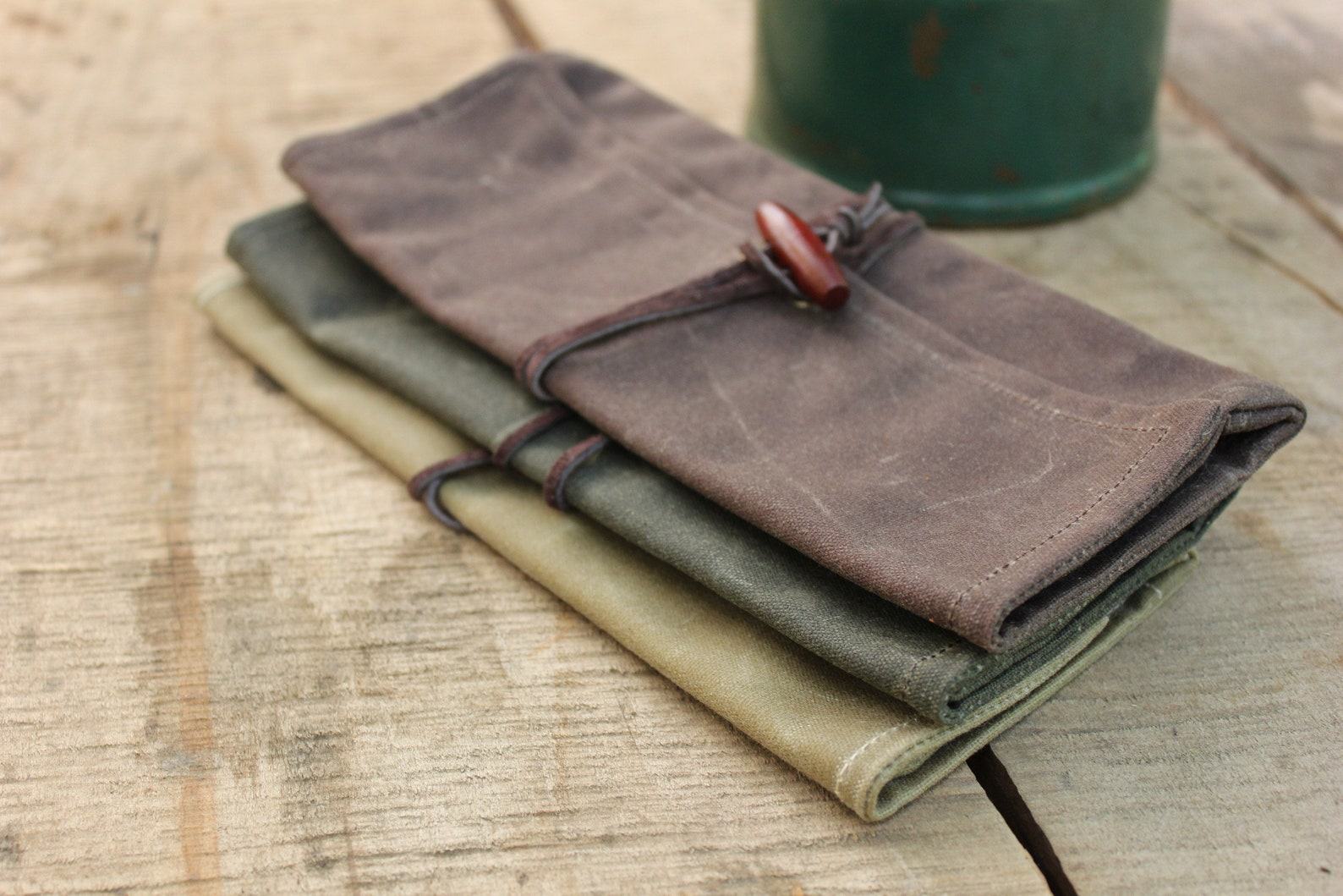 Adventure-Ready Waxed Canvas Roll-Up Pouch Keep Your Essentials Close - Image 3
