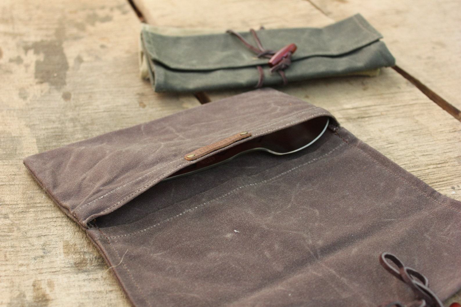 Adventure-Ready Waxed Canvas Roll-Up Pouch Keep Your Essentials Close - Image 4