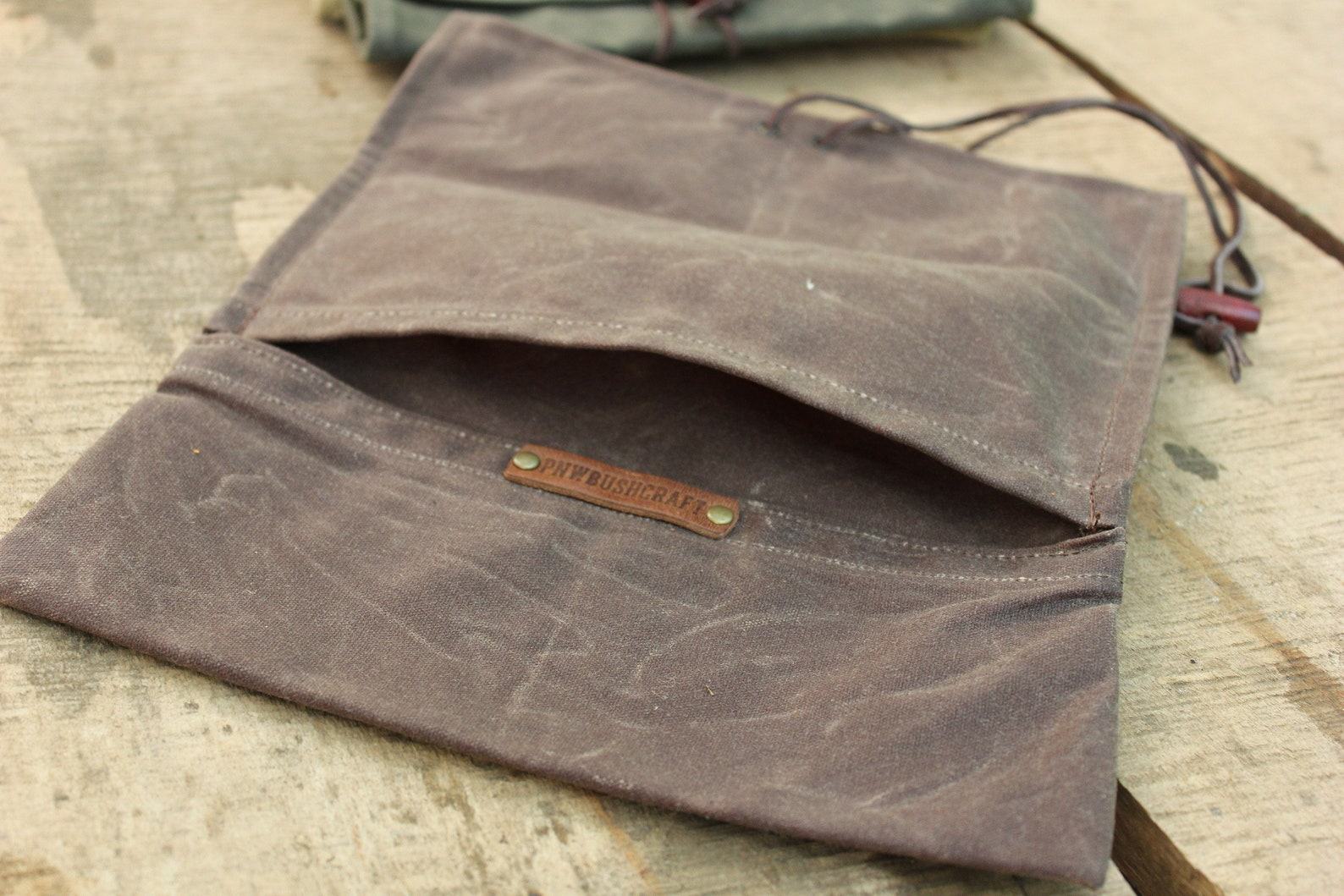 Adventure-Ready Waxed Canvas Roll-Up Pouch Keep Your Essentials Close - Image 5
