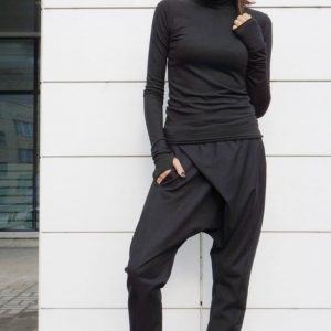 AKASHA A05540 Unparalleled Black Harem Pants for Limitless Style and Comfort