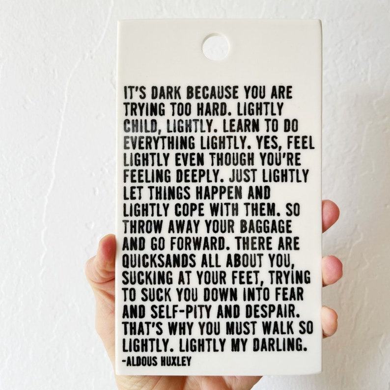 Aldous Huxley’s Timeless Wisdom Engraved on a Ceramic Wall Plaque A Literary Masterpiece for Your Home