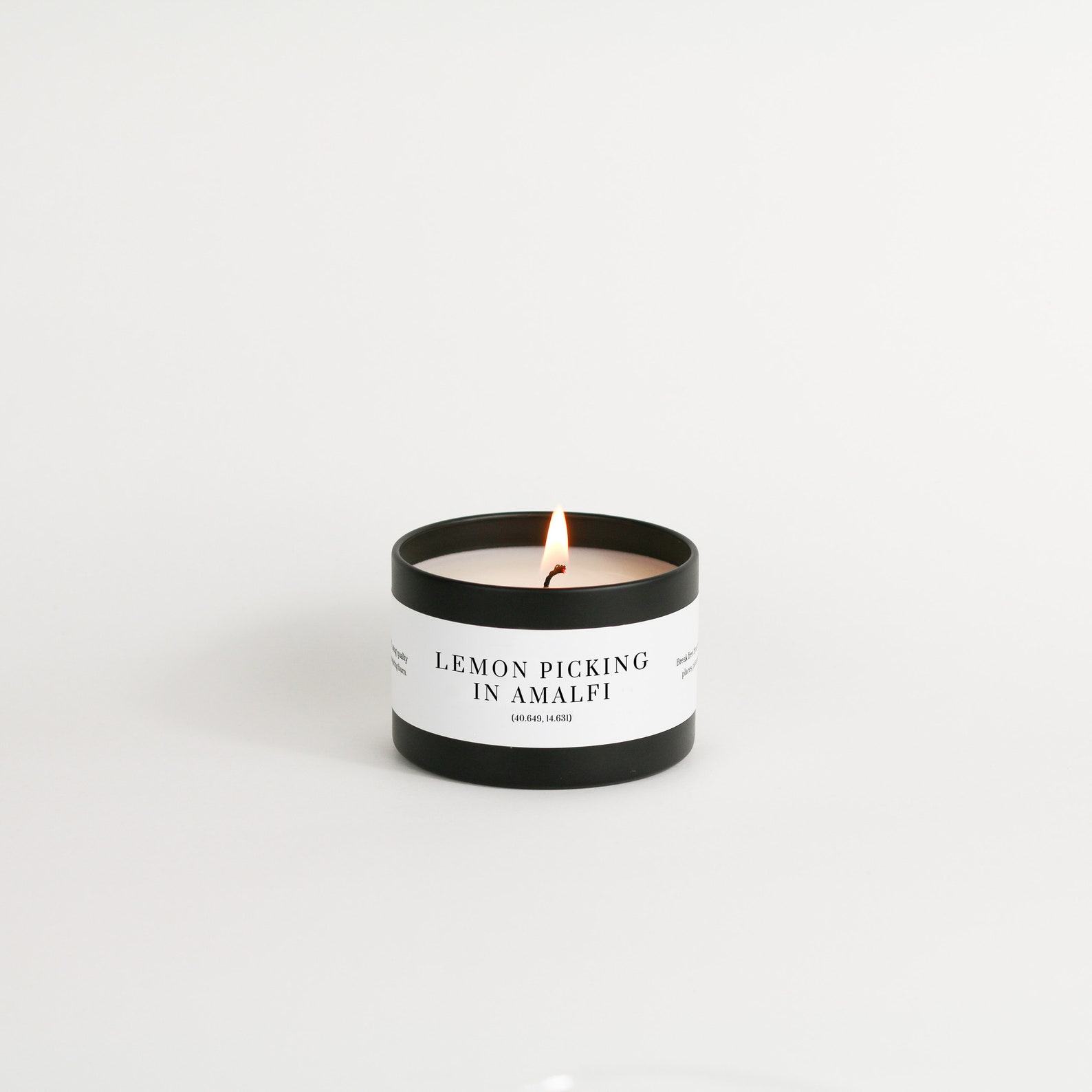 Amalfi Coast Lemon Grove Handcrafted Lemon Candle in a Travel Tin