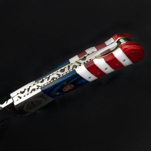 American Flag Damascus Folding Knife A Patriotic Symbol of Strength and Honor