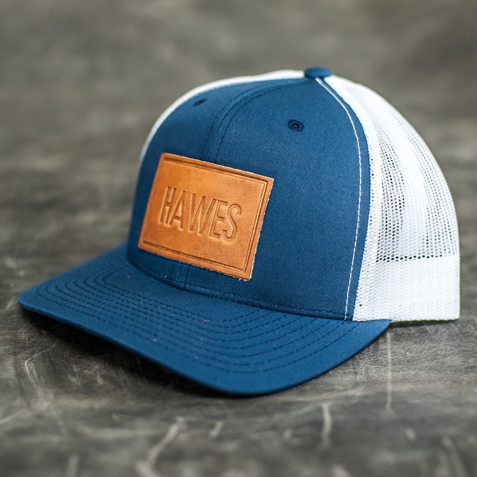 American Flag Trucker Hat Black Multicam with Personalized Leather Patch