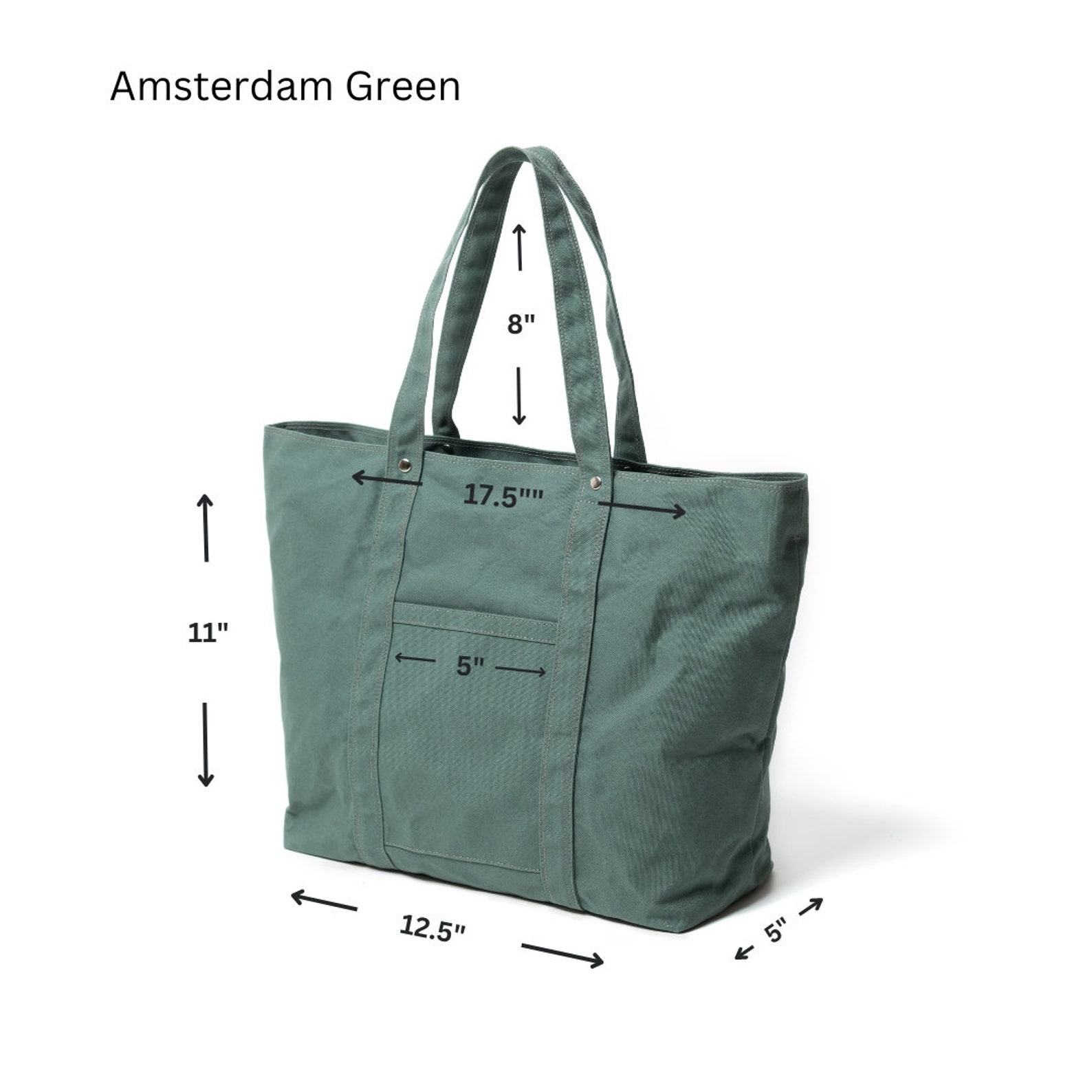 Amsterdam Green 203 Tokyo Tote Water-Resistant Waxed Canvas Crossbody Laptop Bag