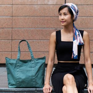 Amsterdam Green 203 Tokyo Tote Water-Resistant Waxed Canvas Crossbody Laptop Bag