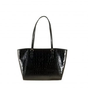 AMY The Ultimate Black Croc Leather Tote for Women | Ethically Crafted