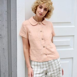Apricot Hues Elevate Your Style with Linen Short Sleeve Shirts from OFFON CLOTHING