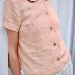 Apricot Hues Elevate Your Style with Linen Short Sleeve Shirts from OFFON CLOTHING