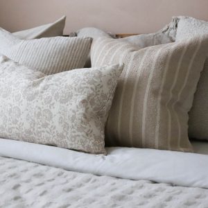 Aria Beige Print Cushion 50×30 with Feather Pad Elevate Your Home Decor with Comfort and Style