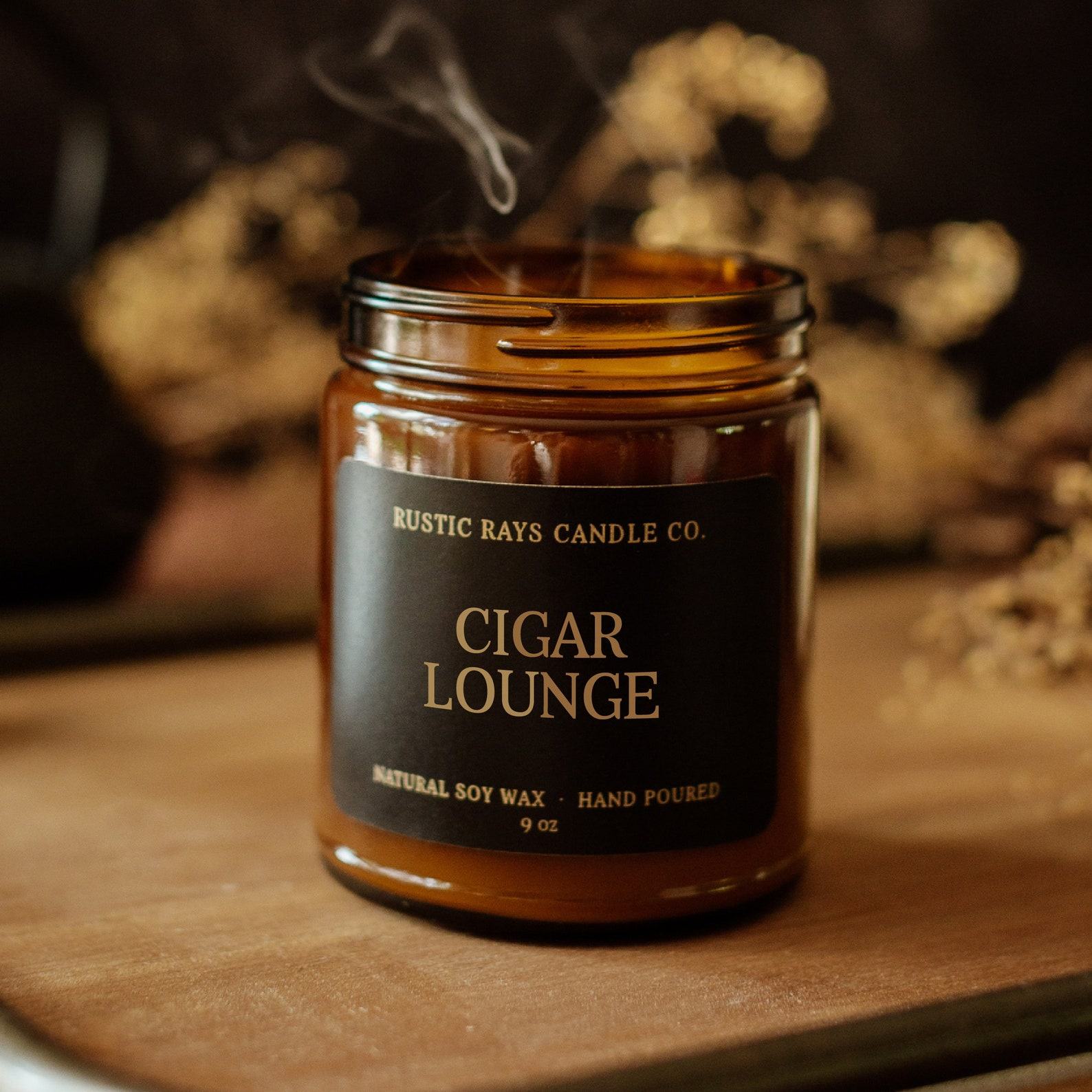 Aromatic Escape Premium Soy Candle for a Sophisticated Cigar Lounge Ambiance