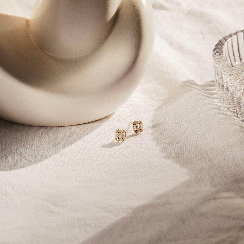 Art Deco Diamond Stud Earrings Timeless Elegance for the Modern Bride (ER242)