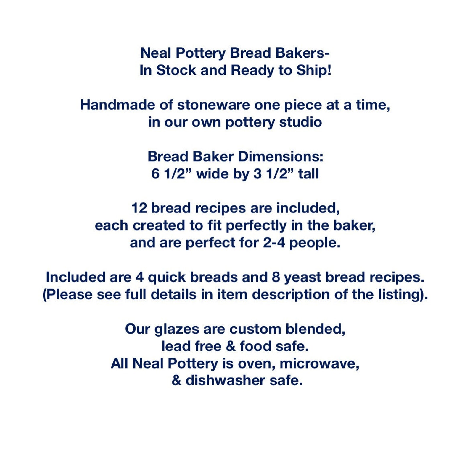 Artisan Bread Baker Blue Glaze Pottery Pot with 12 Recipes – Ready to Ship