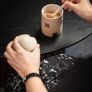 Artisan-Crafted Ceramic Condiment Jar with Spoon Elevate Your Culinary Experience