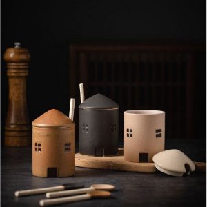 Artisan-Crafted Ceramic Condiment Jar with Spoon Elevate Your Culinary Experience
