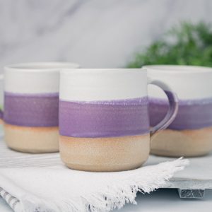 Artisan-Crafted Coffee and Tea Mug A Celestial Dance of White and Purple