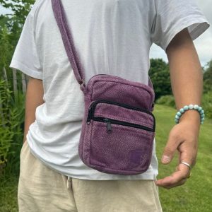 Artisan-Crafted Cotton Crossbody Adjustable Strap, Triple Zip Compartments