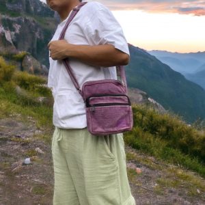 Artisan-Crafted Cotton Crossbody Adjustable Strap, Triple Zip Compartments