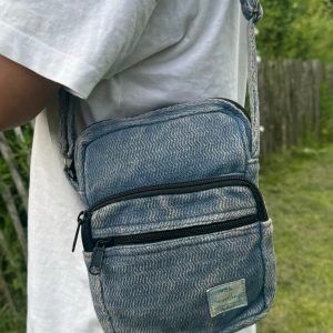 Artisan-Crafted Cotton Crossbody Adjustable Strap, Triple Zip Compartments
