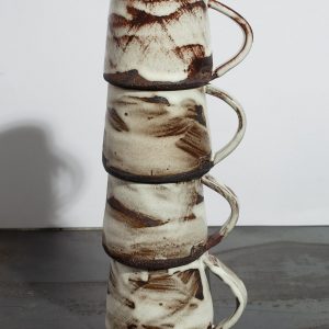 Artisan-Crafted Pottery Mug and Saucer A Scandinavian-Inspired Masterpiece for Your Farmhouse Kitchen