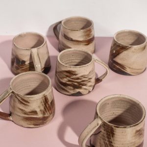 Artisan-Crafted Pottery Mug and Saucer A Scandinavian-Inspired Masterpiece for Your Farmhouse Kitchen