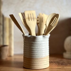 Artisan-Crafted Stoneware Utensil Crock Elevate Your Kitchen with Style and Functionality