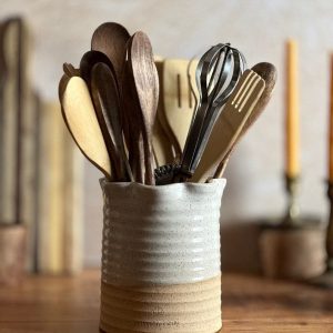 Artisan-Crafted Stoneware Utensil Crock Elevate Your Kitchen with Style and Functionality