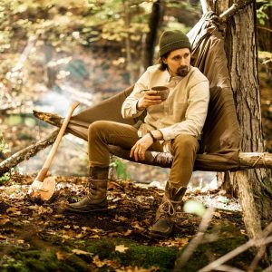 Artisanal Bushcraft Oilskin Tarp Handmade Waxed Cotton Canvas Nessmuk Tarp for Campsites and Campground Essentials