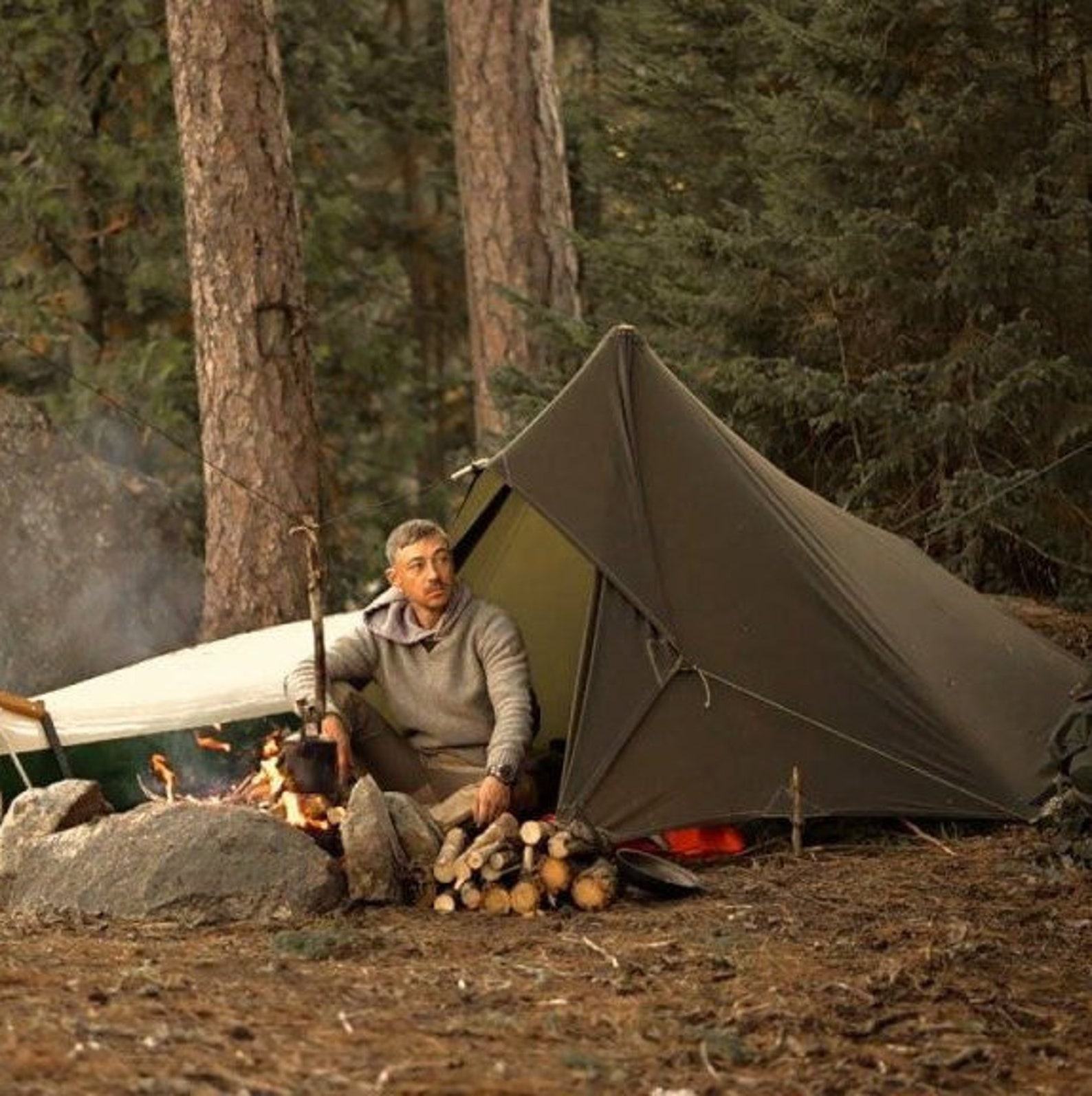 Artisanal Bushcraft Oilskin Tarp Handmade Waxed Cotton Canvas Nessmuk Tarp for Campsites and Campground Essentials