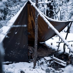 Artisanal Bushcraft Oilskin Tarp Handmade Waxed Cotton Canvas Nessmuk Tarp for Campsites and Campground Essentials