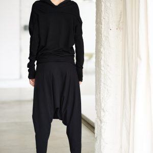 Arya Sense BATD14BL Oversized Black Bat Top for Casual Comfort