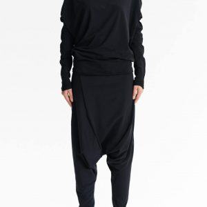 Arya Sense BATD14BL Oversized Black Bat Top for Casual Comfort