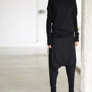 Arya Sense BATD14BL Oversized Black Bat Top for Casual Comfort