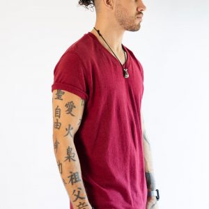 Asatre Men’s Hemp V-Neck T-Shirt Sustainable Comfort in a Slim Cut
