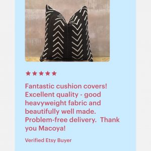 Authentic Black Mudcloth Pillow Cover with Arrow | Organic Handmade Cotton Pillow | African Decor | Real Mudcloth | PLACENCIA