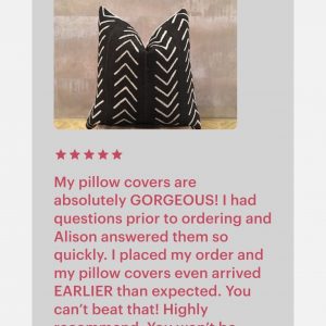 Authentic Black Mudcloth Pillow Cover with Arrow | Organic Handmade Cotton Pillow | African Decor | Real Mudcloth | PLACENCIA