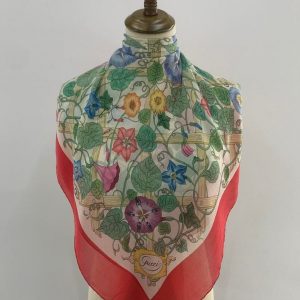 Authentic Vintage 90s Gucci Silk Scarf Elevate Your Style with Timeless Elegance