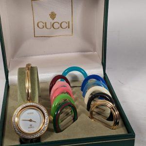Authentic Vintage Gucci Multi-Bezel Timepiece with Certificate of Authenticity