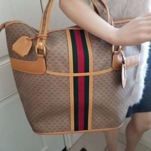 Authentic Vintage Gucci Supreme Large Travel Tote with Lock and Key