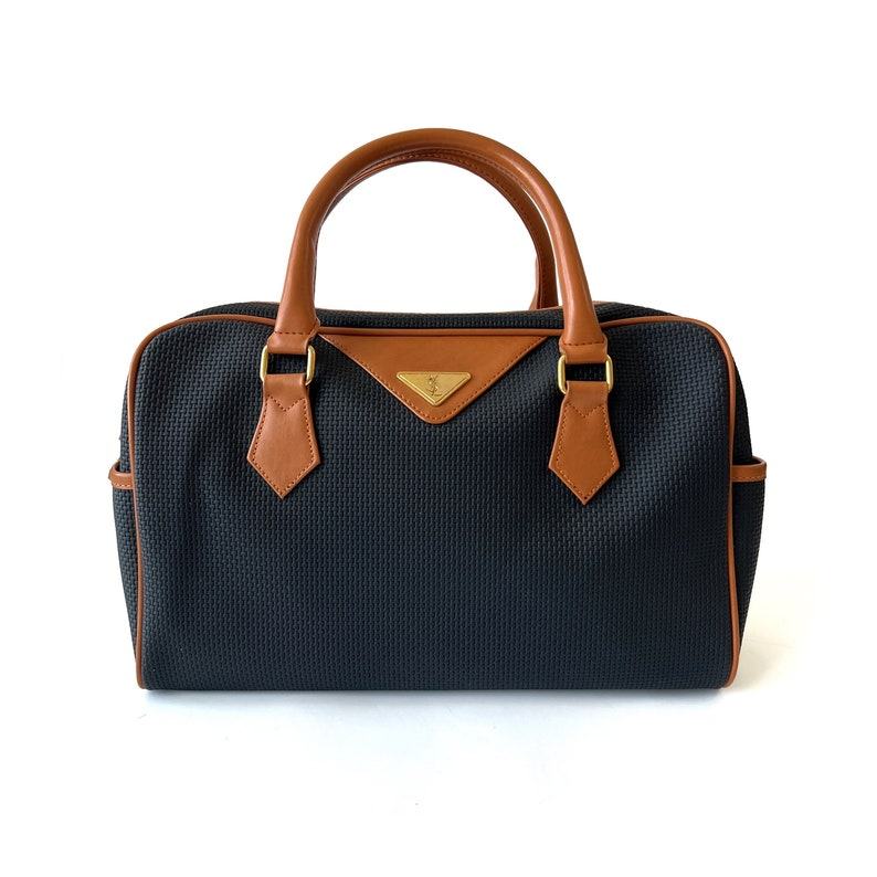 Authentic Yves Saint Laurent Vintage Triangle Logo Boston Bag A Timeless Classic