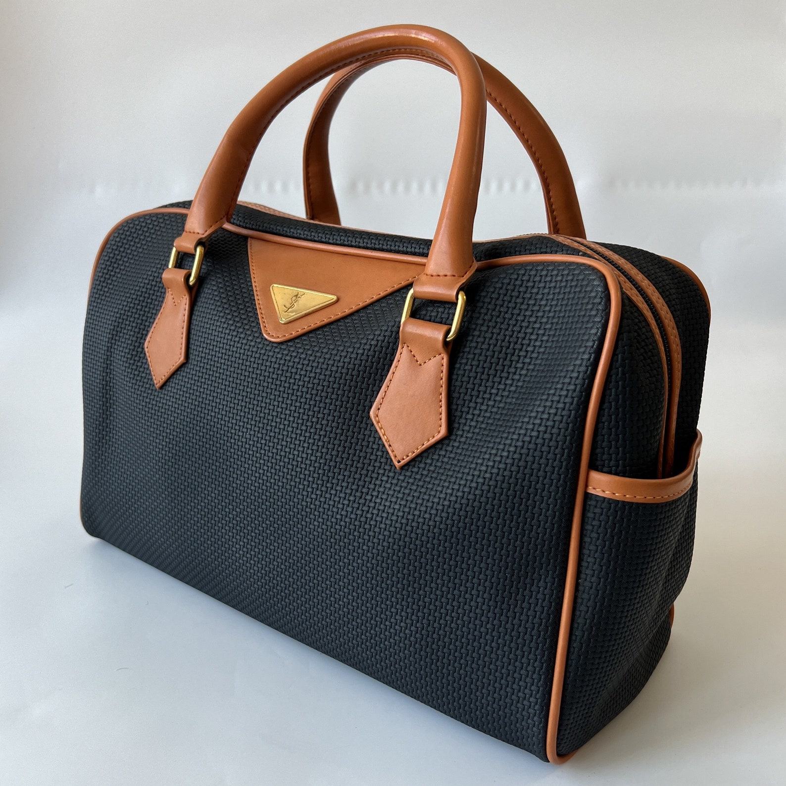 Authentic Yves Saint Laurent Vintage Triangle Logo Boston Bag A Timeless Classic