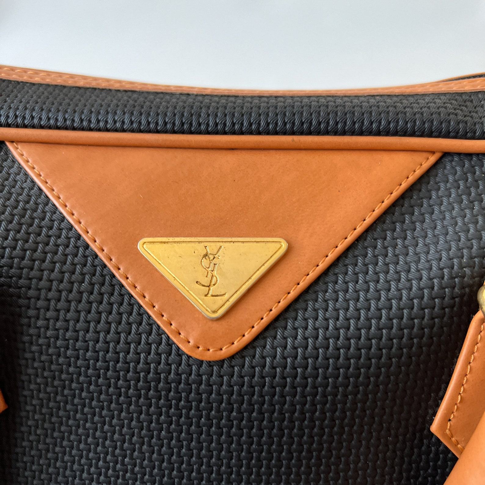 Authentic Yves Saint Laurent Vintage Triangle Logo Boston Bag A Timeless Classic