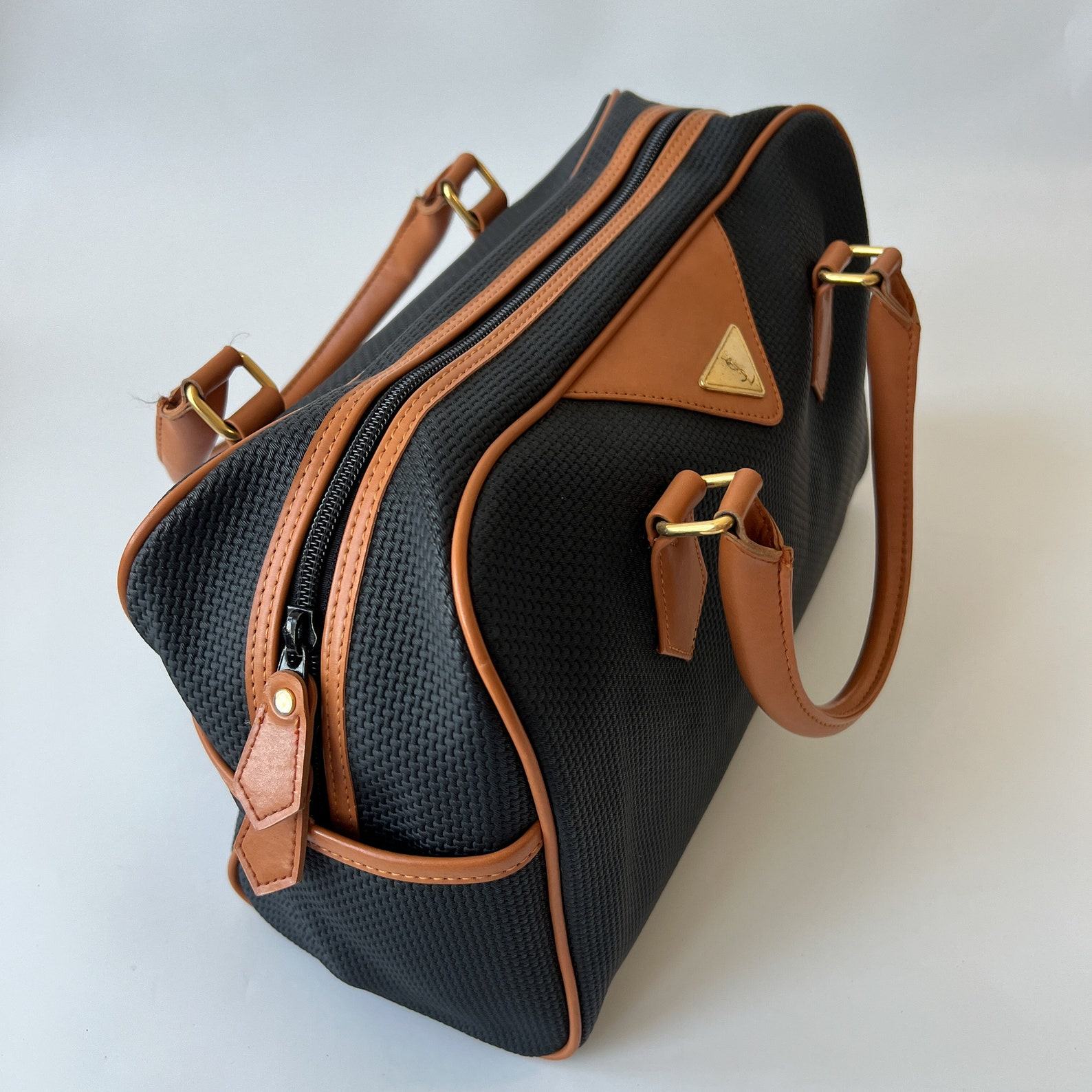 Authentic Yves Saint Laurent Vintage Triangle Logo Boston Bag A Timeless Classic