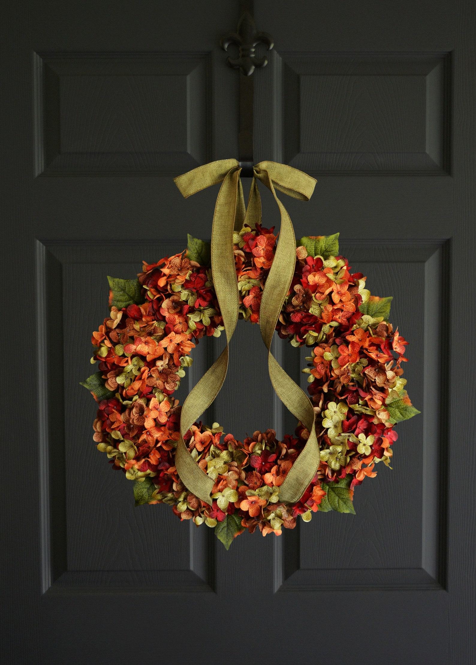 Autumnal Embrace Hydrangea Wreath for a Cozy Fall Welcome - Image 3