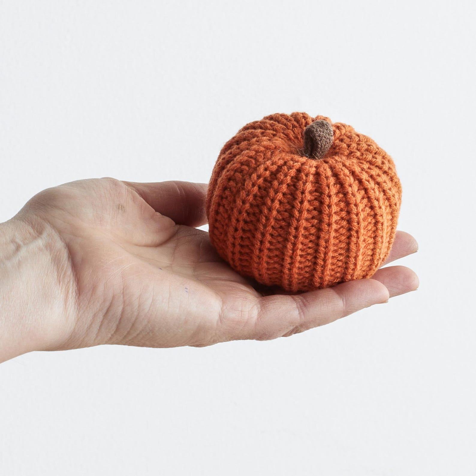 Autumnal Knit Pumpkin Trio Cozy Warmth for Fall Decor