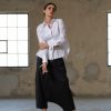 Avant-Garde Black Wool Drop Crotch Pants Sustainable Urban Minimalism